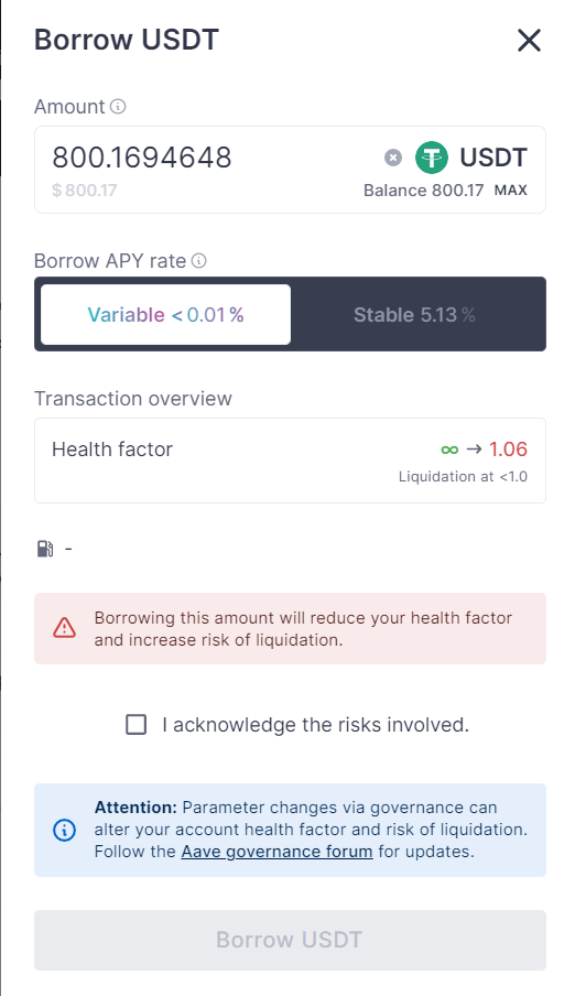 USDT Borrow