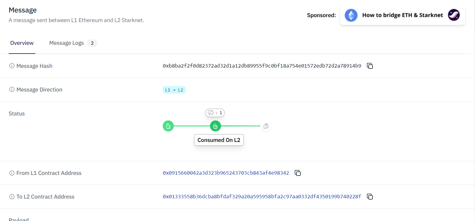 StarkScan MessageHash