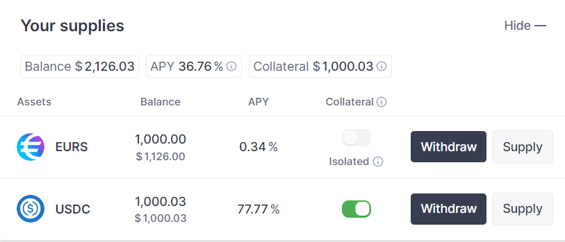 AAVE Supply Example